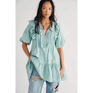 Free People Women's Elora Tonal Windowpane Check Minidress - Mermaids Tail XS